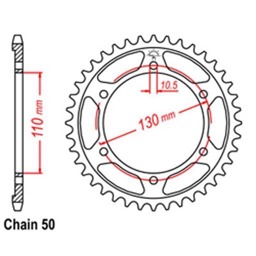 Rear Sprocket - Steel 42T 530P
