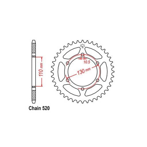 Rear Sprocket - Steel 43T 520P